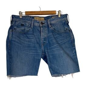 Guess Shorts Women 31 Blue Denim Vermont Slim Tapered Cut Off Summer Beach